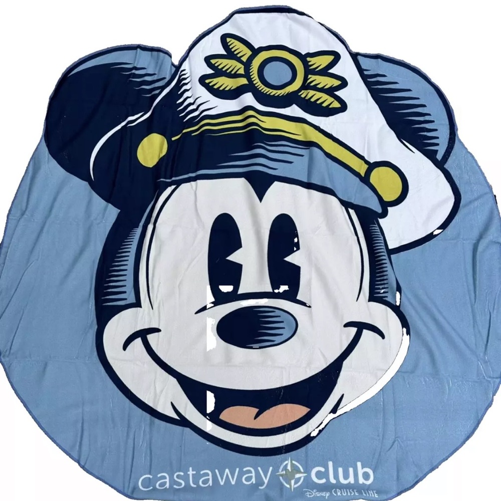 NEW Disney Cruise Line Castaway Club Captain Mickey Beach Towel